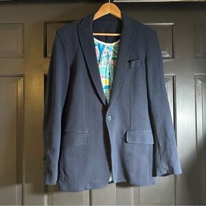 CHUBBIES Captains Navy Blue Sport Coat Suit Blazer Small Cotton Peaked